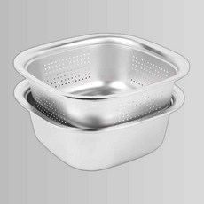 스텐 펀칭 믹싱볼 채반 채소 소쿠리 야채 바구니 28cm, 1개