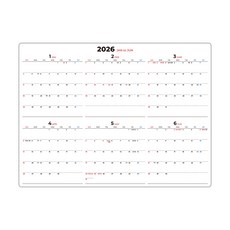 2026년 대형 큰 달력 한장 캘린더 벽부착 보드 연간 만년형 재사용 화이트보드 마카펜2P, A. 고무자석 타입, 1개, 03. 네모형(1~6월) 40X30cm