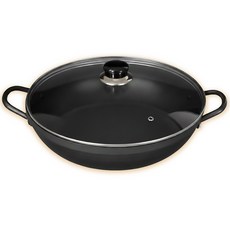 [뚜껑포함 세트] 국산 가벼운 깊은 경질 높은 전골 냄비 업소용 18 20 22 24 26 28 30 32 34, 1개, 블랙, 34cm