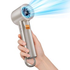 야외용 휴대용 터보 팬 - 강력한 공기 흐름을 위한 5000mah 미니 휴대용 개인 포켓 팬 - 20시간 100가지 속도 조절 가능 - 디지털 디스플레이 여행 야외 활동, champagne color