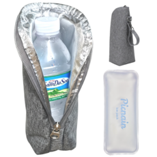 픽나인 물통 보틀 보냉 파우치 등산 물병 500ml 가방 주머니, 그레이, 1개