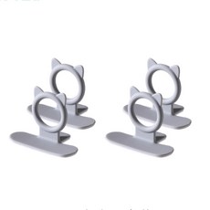 더자카 네코 접착식 실리콘 변기뚜껑 손잡이 4p, 그레이