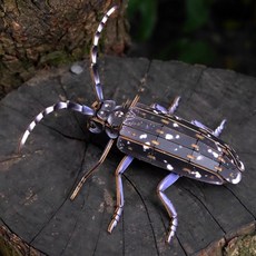 하늘소 Cerambycidae 곤충 동물 모형 15cm 3D 입체 종이 조립 퍼즐 DIY 키트 페이퍼 토이 크래프트, 블랙