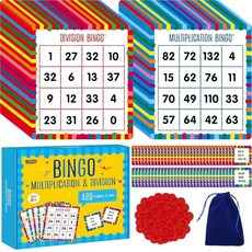 해외 SpriteGru 알파벳 및 CVC 빙고 게임 보드 ABC 글자 12개 단어 음성 인식 조기 교육 학습 장난감 - 만 4세 이상 교실 가정에서 사용하기에 적합 미국매장정품, 25 Pcs Multiplication Division