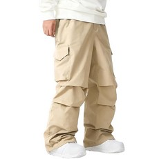 SnowElve 남성용 스키 팬츠 방수 단열 겨울 스노우 배기 스노우보드 스플라이스 패치 아웃도어 스포츠 카키 미디엄 289617