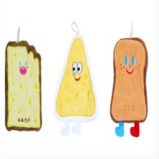 MOA 극세사 고리 핸드타월 주방수건 두꺼운 손수건 답례품 선물용 1개 화장실핸드타월, 치즈과자