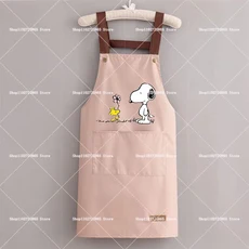 스누피 앞치마 방수 오일 민소매 여성 & 만화 홈베이킹 레스토랑 바베큐 커피 선물, 01 Size 65x85cm, 01 SNB579