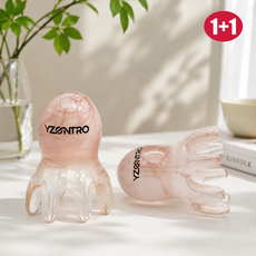 Yzontro 문어머리 마사지기 두피 스크래핑 1+1, 호박색, 1세트