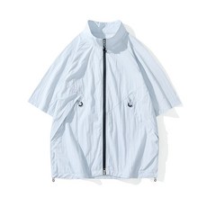 韩版襯衫戶外襯衫夏季薄款速乾短袖襯衫男寬鬆大碼透氣戶外潮流工裝休閒半袖襯衣純棉運動套裝翻領襯衫老錢風男士襯衫舒適透氣美式上衣