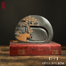 문방사우 자석벼루 서예 붓글씨 서예용품 원석 용품, 6인치풍경벼루