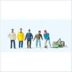 Preiser 20261 디오라마 미니어처 서커스 준비하는 작업자 5명 세트 사람 피규어 모형, 1개, 단품