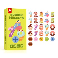 MiDeer GoryeoBaby 字母磁鐵 動物磁鐵 數字磁鐵 冰箱磁性貼 早教玩具 (26個), 1個, ✅Pinwheel 數字點心磁貼