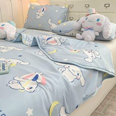 산리오 시나몬롤 귀여운 강아지 여름 쿨 냉감 이불 낮잠 아기 유아 신생아, 1개, 니트 면직물-별하늘 시나몬 도그