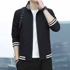 男生薄外套夾克 寬鬆素色百搭立領防風外套