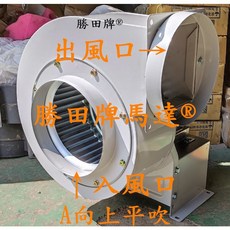 勝田 1HP 4P 8吋 多翼式送風機 抽油煙機 抽風機 排風機 通風機 百葉風車 鼓風機 風鼓, 1個, 單相110/220V,油煙型