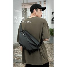 starbuysell TW 磁扣機能包 時尚機能包 側背包 單肩包 胸包 斜跨包 時尚機能單肩包 磁吸扣肩背包 騎士包, 機能磁扣胸包-2021/炭黑色