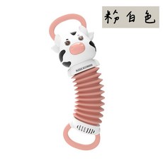 老羊樂器店 動物手風琴 萌牛造型 聽覺訓練手指訓練 仿真兒童樂器, 1個, 粉白色