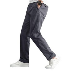 AIFARLD 남성용 카고 팬츠 신축성 있는 허리 팬츠 스포츠 조거 롱 팬츠 하이킹 낚시 러닝 운동용 회색.