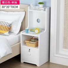 침대미니협탁 침대협탁 사이드 슬림 작은 서랍 수납장 침실, 1개, R. 30cm 따뜻한 흰색 단일 서랍