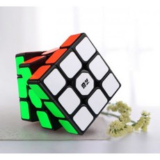 奇藝 啟航W 魔方格 3x3x3 益智玩具 比賽專用, 1個, 有貼紙黑色款