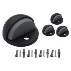 QCAA 로우 돔 플로어 도어 스톱 높이 25.4 x 지름 44.5mm 아연 다이 캐스트 매트 블랙 24팩 대만산, 4pack