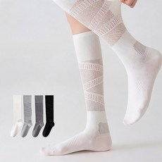 여름 고탄성 컴프레션 스포츠 압박 니삭스 양말, 1개, 블랙