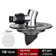 원형 전동 세탁기 배수구 커버 세탁기용 뚜껑, 건메탈그레이 (12cm 커넥터 포함), 기본 색상