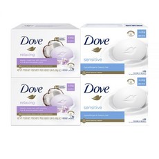 도브 비건 비누 90G 4개입 릴랙싱 뷰티 바 2개 + 센스티브 뷰티 바 2개, 릴랙싱 뷰티바 4개입 2개, 뷰티크림 뷰티바 4개입 2개