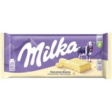 이탈리아 밀카 Milka white cocolaet bar 100% 알파인 밀크 화이트초콜릿 바, 6개, 100g