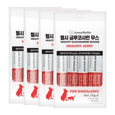 애니홀릭 반려동물 헬시 글루코사민 무스 영양제, 4회분, 치킨&연어, 4개