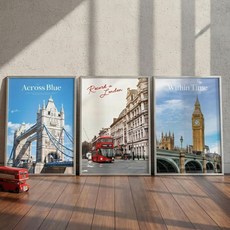 컨티뉴 런던 도시 여행 3종 프리미엄 포스터 세트 A3
