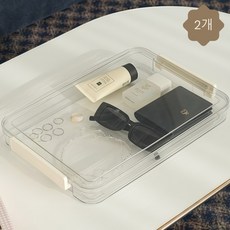 CUBBYCASE 아크릴 다용도 파일 수납함 투명 A4 정리함 데스크용 문서 보관박스 사무실 필수템, 로우, 2개