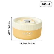 WORTHBUY 휴대용 밀폐 보온 도시락 상자 쌓을 수 있는 전자레인지 304 스테인리스 스틸 절연 식품 용기, 07 400ML Yellow, 1개