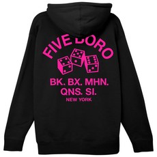 5BORONYC 紐約滑板品牌帽Tee 24HD-5B 4-5-6 HOODY 美國進口滑板帽tee NEVERMIND, 黑/粉紅,XL, 1個