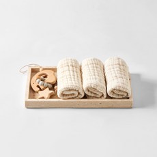 HugsieBABY 美國棉棉花糖九層紗布萬用小方巾 (3件組) 台灣製 紗布巾 純棉紗布 嬰兒口水巾 拍嗝巾