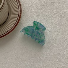 高級感仿醋酸鯊魚夾 後腦勺髮夾 氣質網紅髮飾 韓系簡約髮夾 女生日常髮夾+怪手爪-碎花綠+默認顏色
