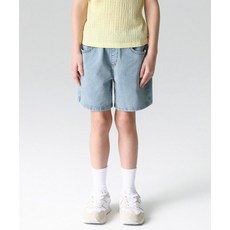 MUSINSA STANDARD KIDS [쿨탠다드] 밴딩 데님 미니 쇼츠 [라이트 인디고] 416726