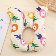 嬰兒推車U型枕：護頭護頸定型枕，卡通造型，柔軟舒適，寶寶汽座推車通用, 菠蘿