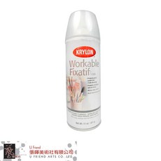 Krylon Workable Fixatif水性素描粉彩保護噴膠312g，快速乾燥、防止褪色、適用多種媒材, 1個