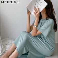 매그나인 브라캡 고정 반팔 원피스 실내복 잠옷 스판 캡내장 여행 임산부 원피스 노브라 냉장고 원단 홈웨어