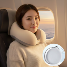 다ON 여행용 기내용 목베개 승무원 휴대용 메모리폼 목쿠션, 크림베이지