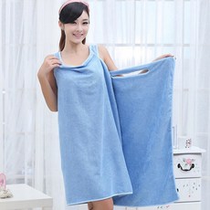 블루 여성 원피스형 목욕가운 샤워가운