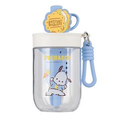 可愛卡通造型兒童吸管水壺，安全材質，輕巧方便攜帶, 甜筒帕恰, 1個, 570ml