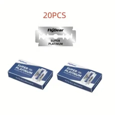 쿠쿠스토어 10PCS-100PCS 스테인리스 스틸 소재 내구성 있는 이발사 면도날 더블 엣지 안전 추가 블레이드, 06 115-20Blades