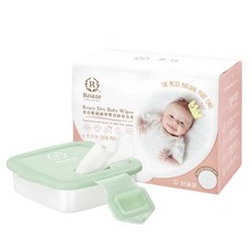 【Roaze柔仕】矽膠抽取盒 舒適款乾濕兩用布巾 180片裝, 1個, 舒適160p+(新芽綠)矽膠盒