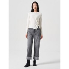 [국내매장정품] 에잇세컨즈 8SECONDS 턴업 세미와이드 데님 팬츠 라이트 그레이 324921LPA2 176925