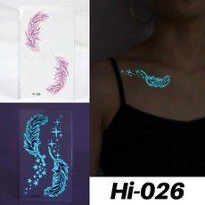 夜光可愛小圖紋身貼紙【WAWA TATTOO】ins男女防水微紋身貼紙刺青貼紙, 1個, Hi-026