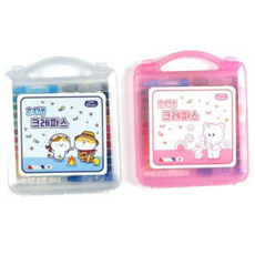 어린이 크레파스 유아용 학용품 드로잉 미술용 크레파스 교육용 놀이용 그리기 24색 공부 24 재료 그림, 블루