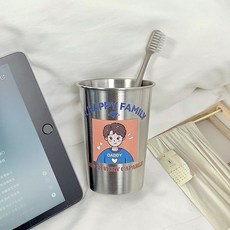 不銹鋼家庭漱口杯 簡約防黴耐髒加厚防摔, 1個, 爸爸款不銹鋼漱口杯【加厚防摔】
