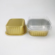 베이킹포장용기 포장용기 알루미늄 뚜껑포함 호일 150ml 골드 포함 100세트, 125ml 골드 미포함 100개
